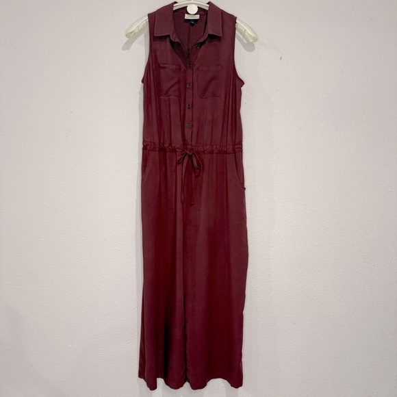 Universal Thread Pants - Universal Thread Jumpsuit Sleeveless Collar Drawstring Brick Red Women’s Size S
